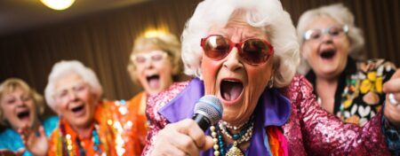 Idosos cantando.