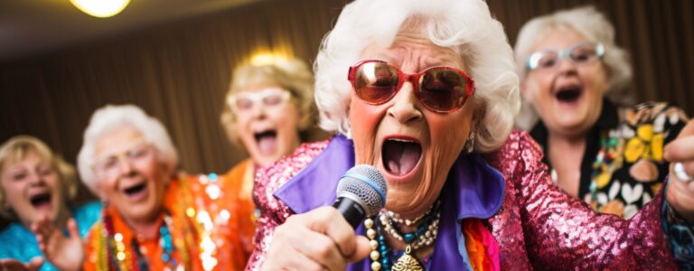 Idosos cantando.